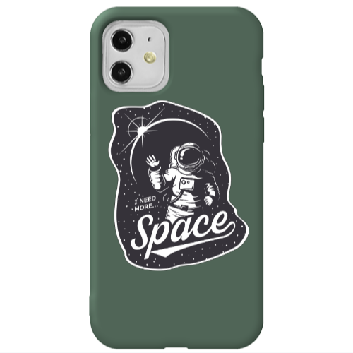 Apple iPhone 11  I need more spacee Dark Green Colored Silicone TPU Θήκη