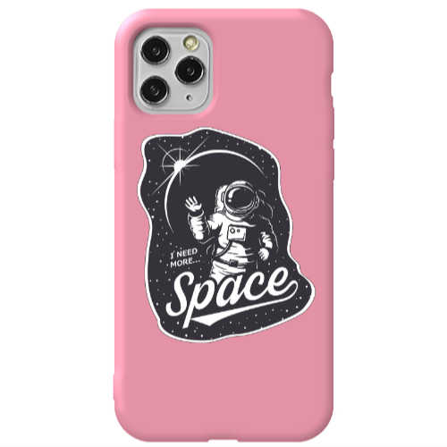 Apple iPhone 11 Pro I need more spacee Pink Colored Silicone TPU Θήκη