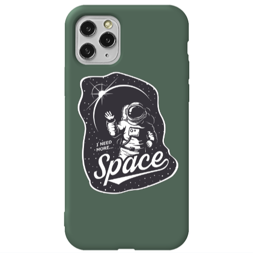Apple iPhone 11 Pro I need more spacee Dark Green Colored Silicone TPU Θήκη