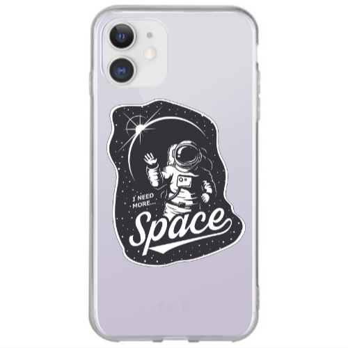 Apple iPhone 12 I need more spacee Transparent Silicone TPU Θήκη