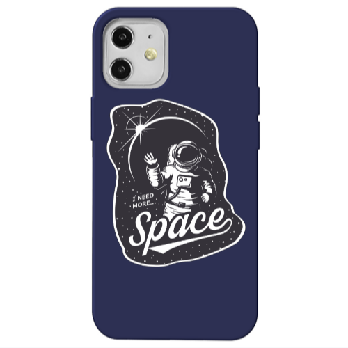 Apple iPhone 12 I need more spacee Dark blue Colored Silicone TPU Θήκη