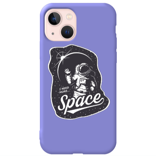 Apple iPhone 13 I need more spacee Purple Colored Silicone TPU Θήκη
