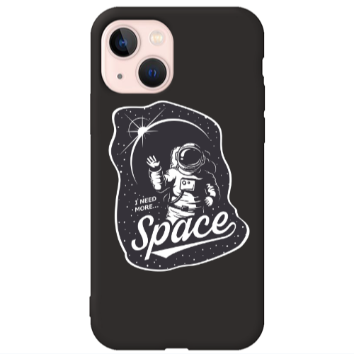 Apple iPhone 13 I need more spacee Black Colored Silicone TPU Θήκη