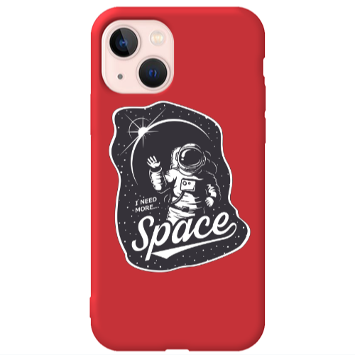 Apple iPhone 13 I need more spacee Red Colored Silicone TPU Θήκη