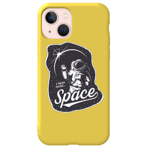 Apple iPhone 13 I need more spacee Yellow Colored Silicone TPU Θήκη