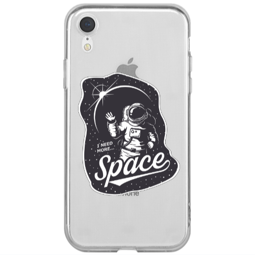 Apple iPhone Xr I need more spacee Transparent Silicone TPU Θήκη