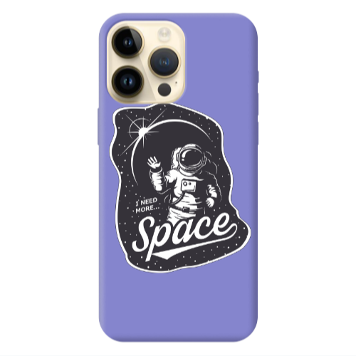 Apple iPhone 13 Pro Max I need more spacee Purple Colored Silicone TPU Θήκη