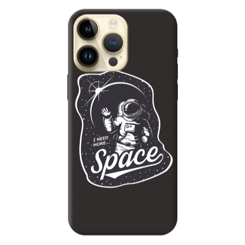 Apple iPhone 13 Pro Max I need more spacee Black Colored Silicone TPU Θήκη