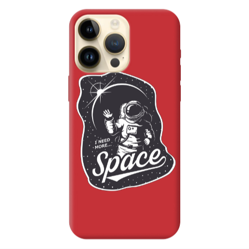 Apple iPhone 13 Pro Max I need more spacee Red Colored Silicone TPU Θήκη