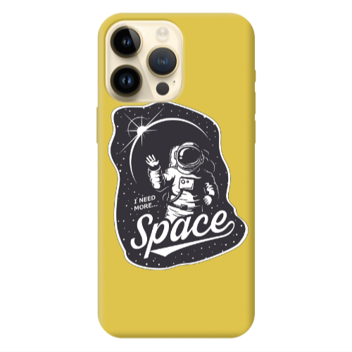 Apple iPhone 13 Pro Max I need more spacee Yellow Colored Silicone TPU Θήκη