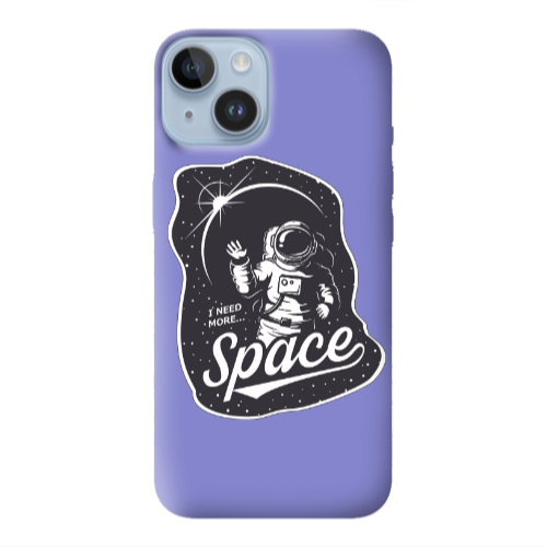 Apple iPhone 14  I need more spacee Purple Colored Silicone TPU Θήκη