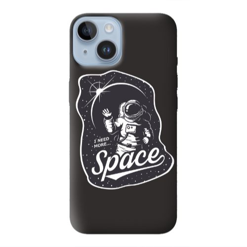 Apple iPhone 14  I need more spacee Black Colored Silicone TPU Θήκη