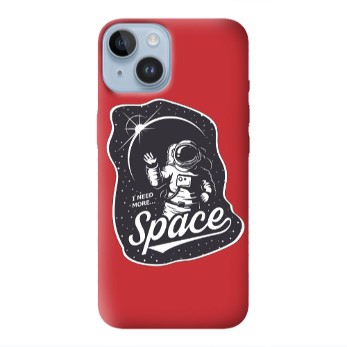 Apple iPhone 14 Plus I need more spacee Red Colored Silicone TPU Θήκη
