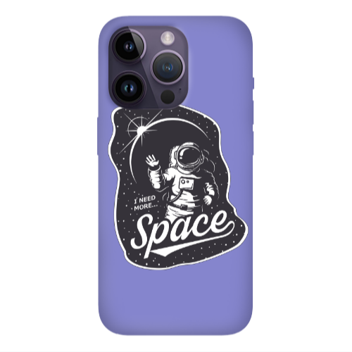 Apple iPhone 14 Pro  I need more spacee Purple Colored Silicone TPU Θήκη
