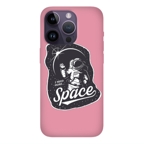 Apple iPhone 14 Pro  I need more spacee Pink Colored Silicone TPU Θήκη