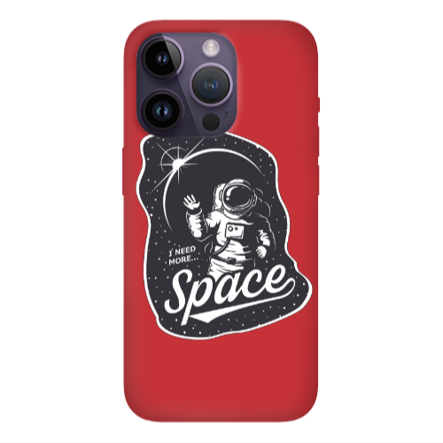 Apple iPhone 14 Pro  I need more spacee Red Colored Silicone TPU Θήκη