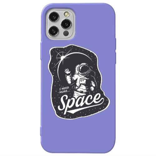 Apple iPhone 13 Pro I need more spacee Purple Colored Silicone TPU Θήκη