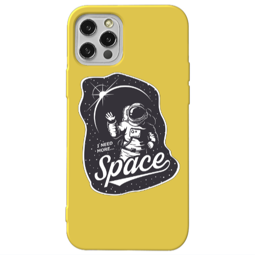 Apple iPhone 13 Pro I need more spacee Yellow Colored Silicone TPU Θήκη
