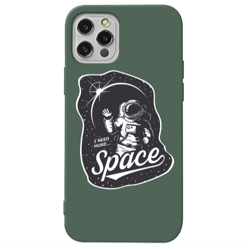 Apple iPhone 13 Pro I need more spacee Dark Green Colored Silicone TPU Θήκη