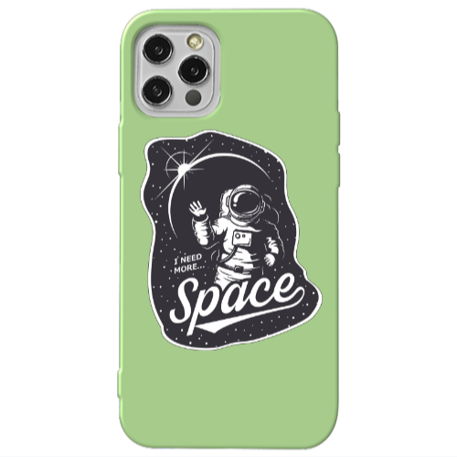 Apple iPhone 12 Pro Max I need more spacee Light Green Colored Silicone TPU Θήκη