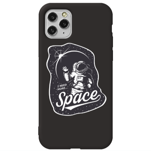Apple iPhone 11 Pro Max I need more spacee Black Colored Silicone TPU Θήκη