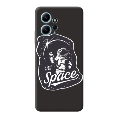 Xiaomi Redmi Note 12 4G I need more spacee Black Colored Silicone TPU Θήκη