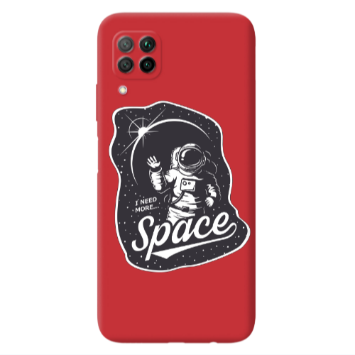 Huawei P40 Lite I need more spacee Red Colored Silicone TPU Θήκη