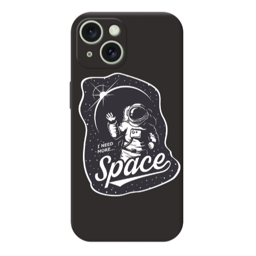 Apple iPhone 15 I need more spacee Black Colored Silicone TPU Θήκη
