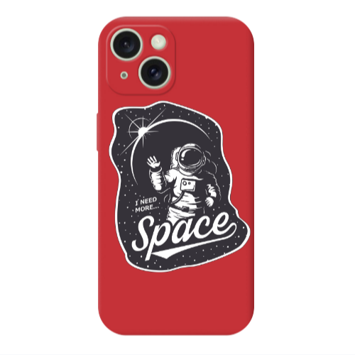 Apple iPhone 15 I need more spacee Red Colored Silicone TPU Θήκη
