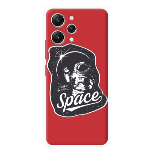 Xiaomi Redmi 12 I need more spacee Red Colored Silicone TPU Θήκη