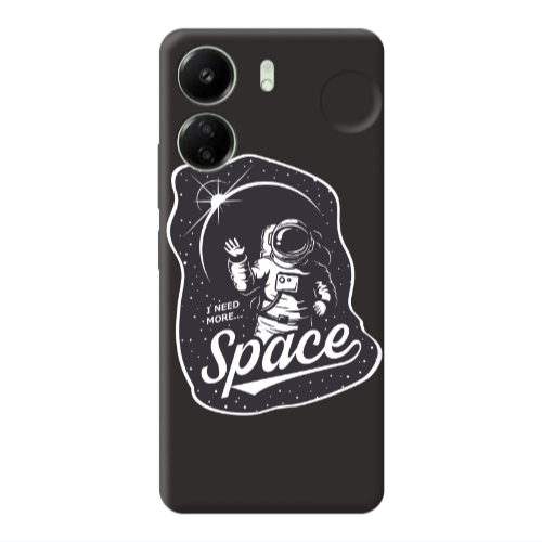Xiaomi Redmi 13C I need more spacee Black Colored Silicone TPU Θήκη