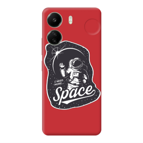 Xiaomi Redmi 13C I need more spacee Red Colored Silicone TPU Θήκη