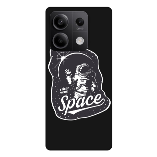 Xiaomi Redmi Note 13 5G I need more spacee Black Colored Silicone TPU Θήκη