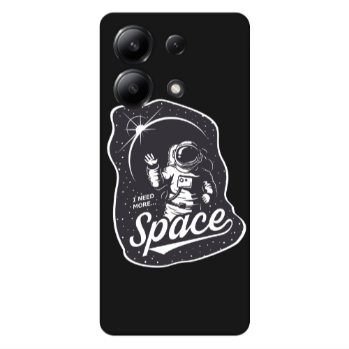 Xiaomi Redmi Note 13 4G I need more spacee Black Colored Silicone TPU Θήκη