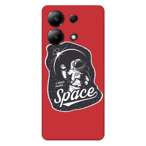 Xiaomi Redmi Note 13 4G I need more spacee Red Colored Silicone TPU Θήκη