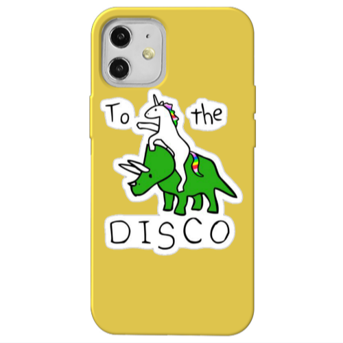 Apple iPhone 12 To the disco Yellow Colored Silicone TPU Θήκη