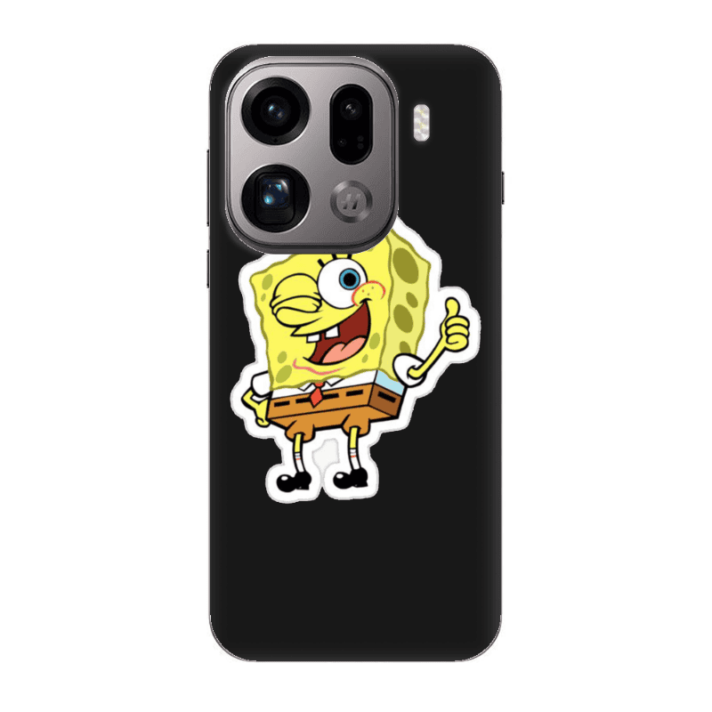 Oppo Find X9 Pro spongebob2 Black Colored Silicone TPU Θήκη