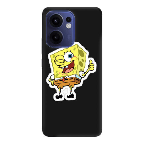 Oppo Reno 13 F spongebob2 Black Colored Silicone TPU Θήκη