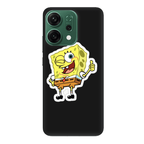 Oppo RENO 14 spongebob2 Black Colored Silicone TPU Θήκη