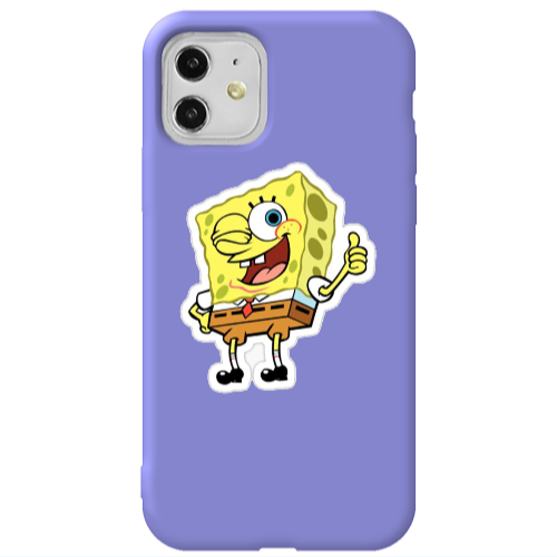 Apple iPhone 11  spongebob2 Purple Colored Silicone TPU Θήκη