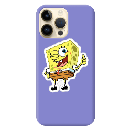 Apple iPhone 13 Pro Max spongebob2 Purple Colored Silicone TPU Θήκη
