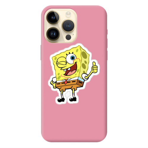 Apple iPhone 13 Pro Max spongebob2 Pink Colored Silicone TPU Θήκη