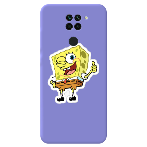 Xiaomi Redmi Note 9 spongebob2 Purple Colored Silicone TPU Θήκη