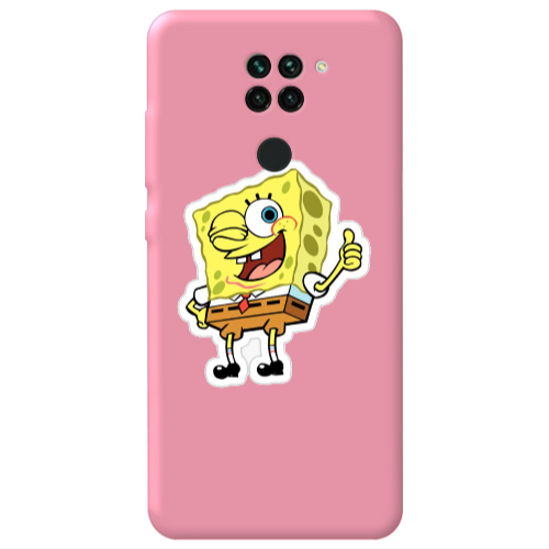 Xiaomi Redmi Note 9 spongebob2 Pink Colored Silicone TPU Θήκη