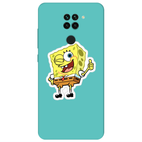 Xiaomi Redmi Note 9 spongebob2 Turquoise Colored Silicone TPU Θήκη