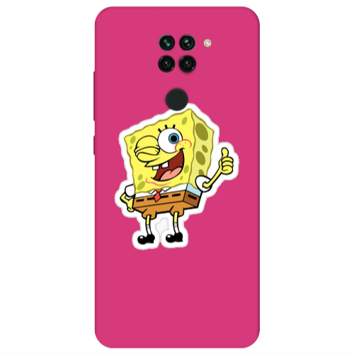 Xiaomi Redmi Note 9 spongebob2 Fuchsia Colored Silicone TPU Θήκη