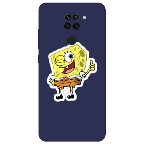 Xiaomi Redmi Note 9 spongebob2 Dark blue Colored Silicone TPU Θήκη