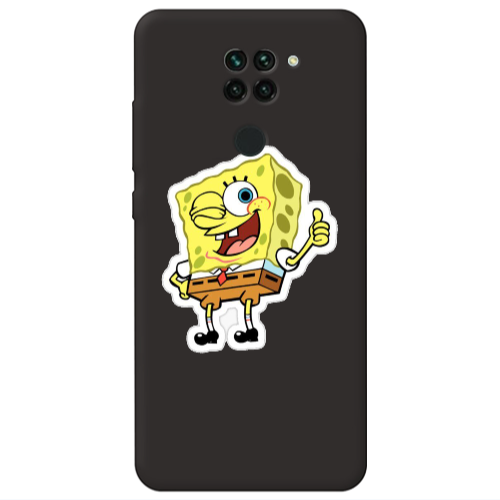 Xiaomi Redmi Note 9 spongebob2 Black Colored Silicone TPU Θήκη