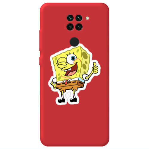 Xiaomi Redmi Note 9 spongebob2 Red Colored Silicone TPU Θήκη
