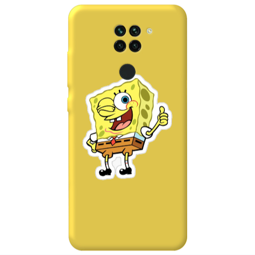 Xiaomi Redmi Note 9 spongebob2 Yellow Colored Silicone TPU Θήκη